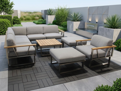 Zebra Gartenm&ouml;bel-Set Belvedere Lounge-3, inkl. Olefin Kissen, Ecklounge 239x238,5cm