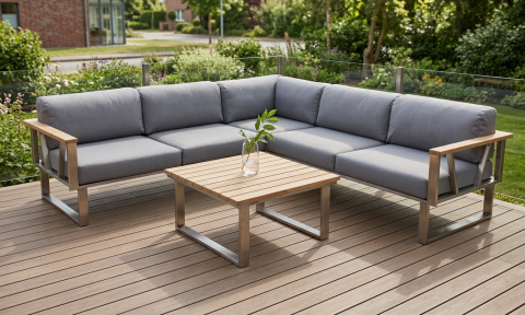 Zebra Gartenm&ouml;bel-Set Belvedere Lounge-3, inkl. Tuva Polster, Ecklounge ca. 239x238,5cm