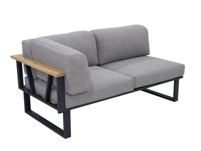 Zebra Belvedere Lounge 2-Sitzer, Armlehne links graphit Rahmen