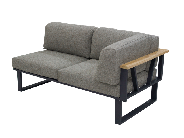 Zebra Belvedere Lounge 2-Sitzer, Armlehne rechts graphit Rahmen