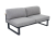 Zebra Belvedere Lounge 2-Sitzer, Mitte Set - inkl. Kissen Tuva tweed grey