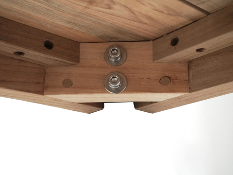 Zebra Derex Tischplatte 100x180cm aus recyceltem Teakholz