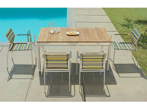 Zebra 4 Rovex Sessel und 1 Naxos Tisch 160x90cm Gartenm?bel-Set