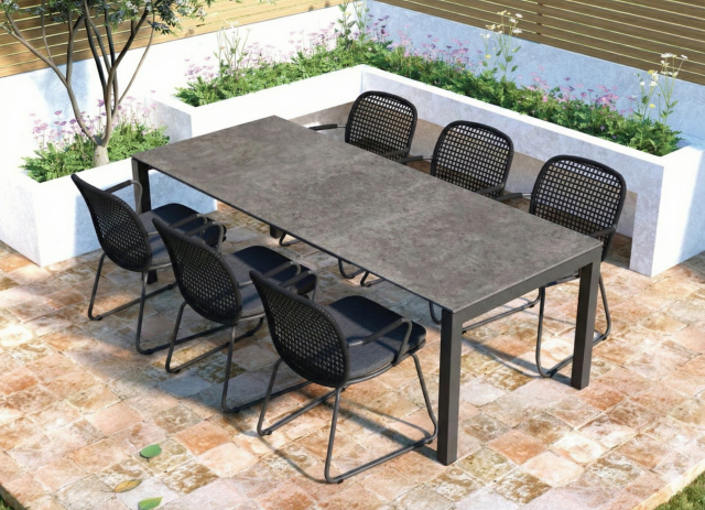 Zebra Ohio Ausziehtisch HPL 220-280 x 95cm Aluminium graphite