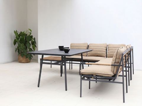 Zebra Max Eck-Lounge Set mit Tisch 140x90cm