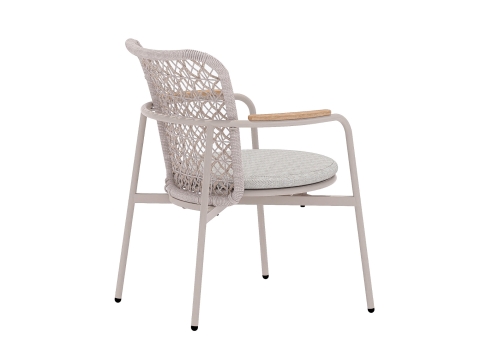 Zebra Liox Stapelsessel light taupe, Armlehnen Teak