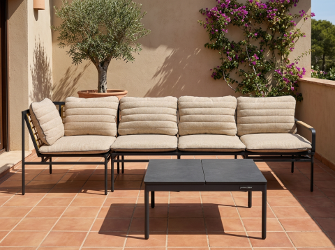 Zebra Max Lounge Set  232cm inkl. Polster und Lounge Kaffee-Tisch
