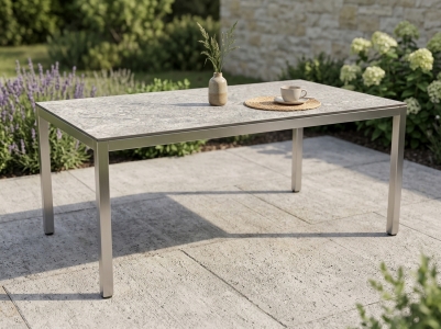 Zebra Tischset Opus 160x90cm, Edelstahlgestell, Tischplatte HPL sandstone