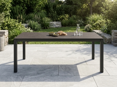 Zebra Tischset Alus 210x100cm, Aluminiumgestell graphit, Tischplatte HPL rusty rock