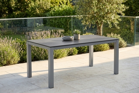 Zebra Tischset Alus 160x90cm, Aluminiumgestell elegance grey, Tischplatte HPL Beton
