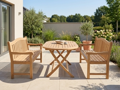 Zebra President Gartenbankset Teak, 2 B&auml;nke 130cm, 1 Tisch oval 140x90cm
